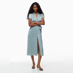 Aritzia Wilfred Satin Button-up Shirt Dress